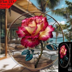 Bicolor Rose Acrylic Suncatcher Valentine’s Day Window Hanging Ornament Gift