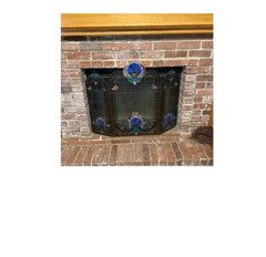 Fireplace Screen Stained Glass Tiffany Style Victorian Design