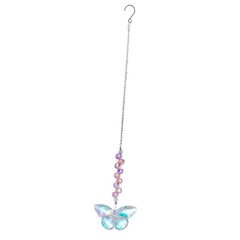 Delicate Handwoven Butterfly Windchime Sparkling Crystal Hanging Ornament