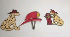 Vintage Fire Hydrant Dalmatian Dog Suncatcher Firefighter Lot Of 3 Collectibles