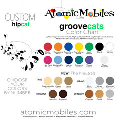 HipCat Art Mobile | Custom Colors | Mid Century Modern Home Decor Atomic Mobiles
