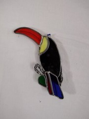 Fruit Loops Bird, Vintage Toucan Stained Glass Sun Catcher