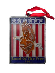 2001 Sun Catcher Land of The Free Ornament Eagle Flag Limited Edition Vintage