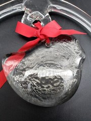 Kosta Boda Clear Art Glass Bird Suncatcher 9 x 7.25in
