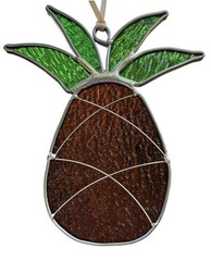 Stained Glass Pineapple Suncatcher Fruit Handcrafted