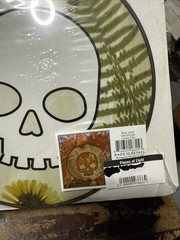 Target Bullseye – Sunflower Skull Design – Glass Sun Catcher -8” Round