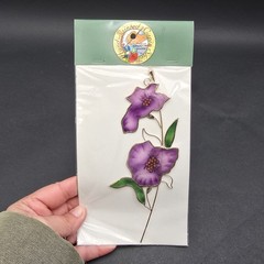 Capriz Shell Flower Designer Suncatcher Hand painted NEW Dimensions