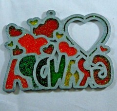 GRANDPA Heart Sun Catcher Ornament Window Decoration Valentines Day Vintage