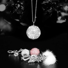 Bling Crystal Ball Car Rear View Mirror, Rhinestone Home Decor Ornament, Crys…