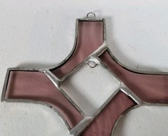5″ Stained Glass Cross Suncatcher Vintage