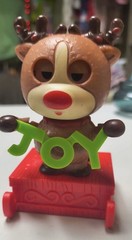 Solar Power Dancer Dancing Blinking Reindeer Christmas Joy Rocking Rudolph Desk