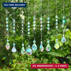 9 Pieces Sun Catchers Indoor Window Suncatcher Crystals Prisms with Chain Pendan