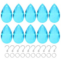 10PCS Crystal Grid Prisms, 38mm/1.5″ Pendant Hanging [Lake Blue]