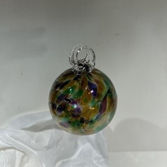 Hand Blown Glass Ball Sun Catcher Multi-Color Ambrosia Glass Arts Rainbow