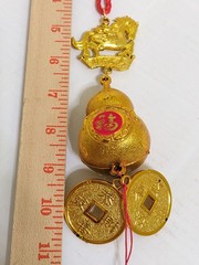 Feng Shui 2025 Horse Gourd Chinese Gold Coins Money Prosperity Good Luck Charm