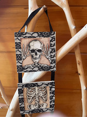 Halloween Skeleton Rattling Bones Festive Sturdy Block Signs 29″ x 5″