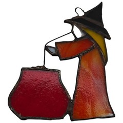Stained Glass Witch Potion Halloween Window Decor Suncatcher