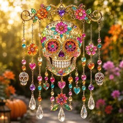 New Halloween Suncatcher Wind Black Cat Ghost Sunshine Catcher Wind Chime
