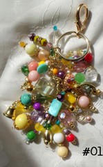 Ten Chunky Beaded Purse Dangle Sun Catcher Key Chain Handcrafted