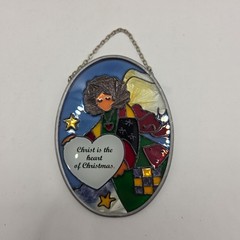 4.75×3.5 Suncatcher “Christ Is The Heart Of Christmas”