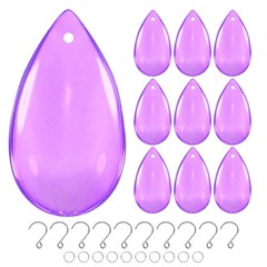 10PCS Crystal Teardrop Prisms, 20.5mm/0.81″ Pendant Hanging [Purple]