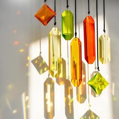 7 Pc Sun Catcher Crystal Prisms Glass Bright Multicolored Window Porch Patio