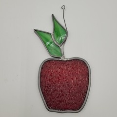 Stained Glass Red & Green Apple Window Suncatcher Teachers Apple Of My Eye Gift