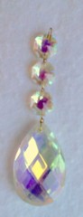 VINTAGE CZECH CHANDELIER CRYSTAL SUNCATCHER AURORA BOREALIS AB FINISH