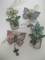 Ganz Stained Glass Suncatcher Flower Pot with metal Charm ~ You’re the Best(F13)