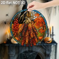 Acrylic Fall Corn & Leaf Sun Catcher Harvest Season Window Hanging Decor Gift