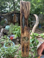 Handmade Driftwood Resin Moss Suncatcher Coastal Boho Garden Art Display Nature