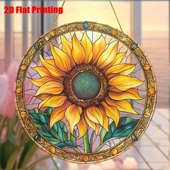 Vibrant Sunflower Acrylic Catcher Floral Window Hanging Cottage Wall Home Decor