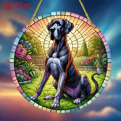 Acrylic Great Dane Sun Catcher 2D Flat Garden Dog Window Hanging Decoration Gift