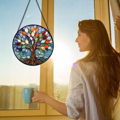 Blue Glass Suncatcher Decor – Birthday Gift for Her