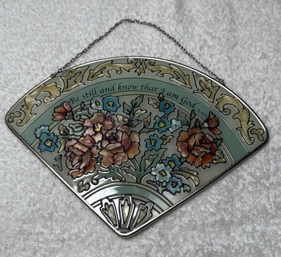 Joan Baker Fan Shaped Stained Glass Suncatcher