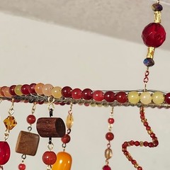 Fire Sun Colorful Beaded Sun Mobile Suncatcher Handmade Spinner