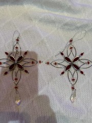 Two Snowflake Sun Catchers Red