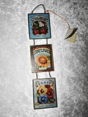ArtCatchers Via Vermont Glass Suncatcher Strawberry Pansy Sunflower Barbara Mock