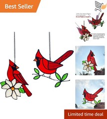 Memorial Gifts for Women Stained Glass Window Hanging Bird Decor 2 Pack