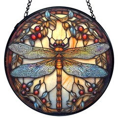 Dragonfly Stained Glass Window Hanging, Nature Insect Dragonfly Sun Catchers …