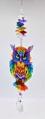 Rainbow Owl Crystal Suncatcher, chakra handmade gift sun catcher suncatchers