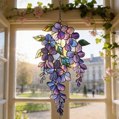 Purple Wisteria Suncatcher Acrylic Window Decor Art Gift