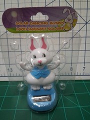 Solar Powered DANCING BUNNY Rabbit BLUE Easter BOBBLEHEAD Gift PARTY FAVOR A8
