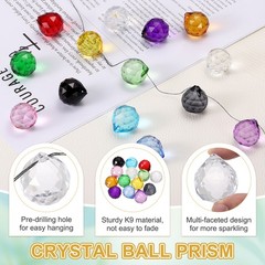 20Pcs Crystal Ball Prism 30mm/1.2″ Decorative Ball Suncatcher Beads Clear