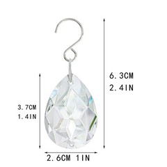 Chandelier Crystal Prisms 10pcs 38mm Clear Teardrops with Hook Hanging Crystals