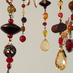 Fire Sun Colorful Beaded Sun Mobile Suncatcher Handmade Spinner