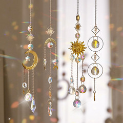 4PK Crystal Suncatcher for Windows Hanging Decor, Prism Sun Catcher with Chain