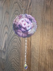 Pink Purple Flower Glass Suncatcher Crystal Hanging Decoration