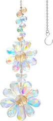 Crystal Flower Suncatcher Hanging Ornament, Rainbow Maker Window Sun Catcher Ind