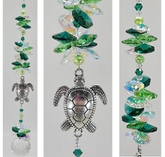 Green Turtle Suncatcher Crystal Sun catcher gift, hanging rainbow suncatchers